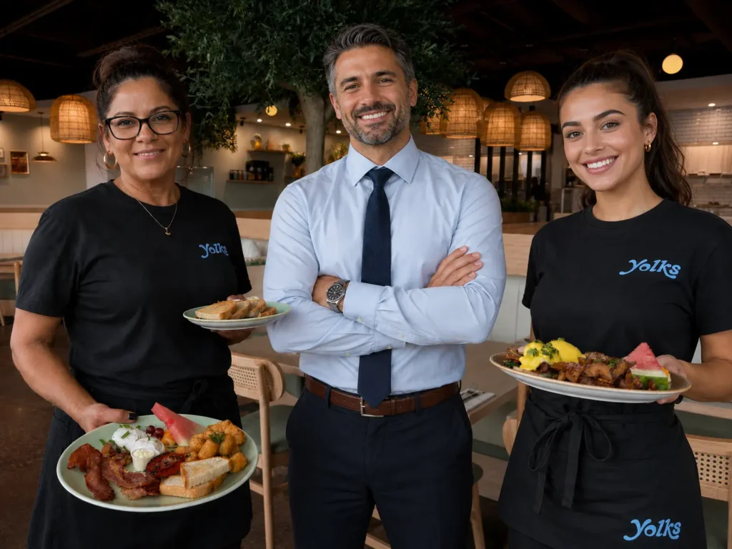 Capano Brands leadership team with restaurant staff